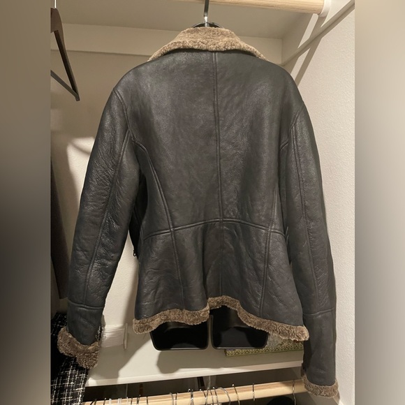 Real shearling bomber jacket women’s large - Picture 2 of 5
